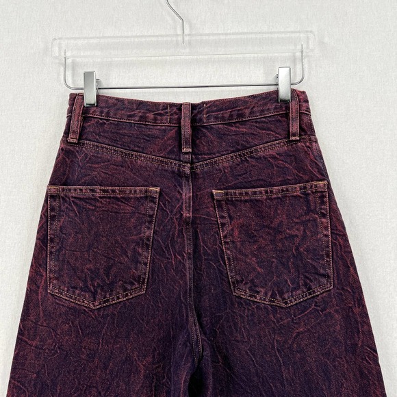 FRAME DENIM Jeans Womens 25 Long Tall Pink Acid Wash Wide Straight High Rise - Picture 4 of 14